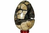 Septarian Dragon Egg Geode - Black Crystals #121260-2